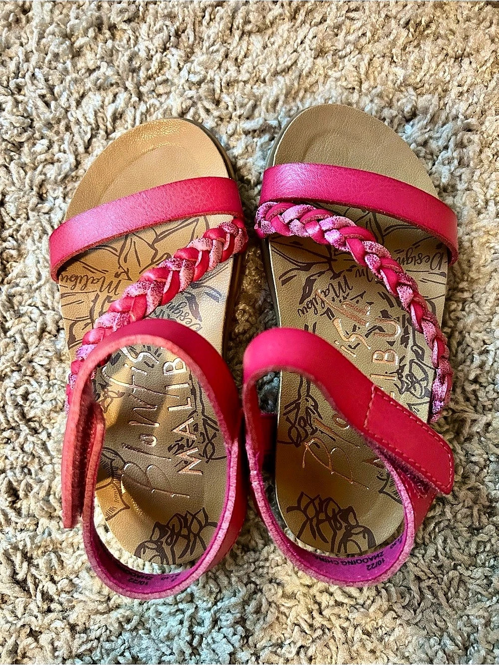 Blowfish Malibu Madrigal-T Braided Strap Sandals Pink US 8